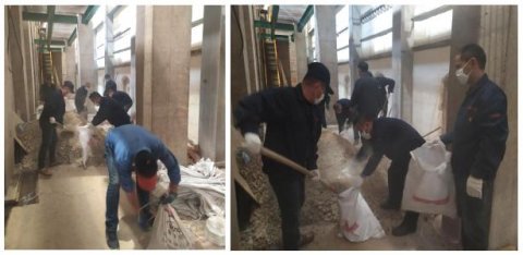 盛世公司黨支部組織黨員及積極分子義務勞動，助力窯頭煙道清灰工作